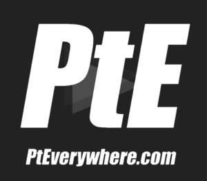 pteverywhere logo black and white